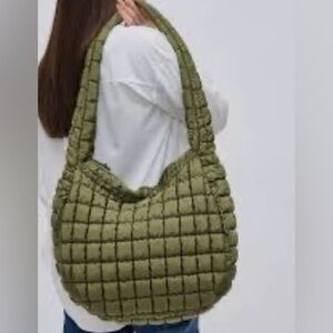 Olive Quilted Urban Fit By Urban Express Green Puffer Boho Carry All